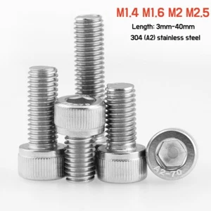 Small Mini Hex Socket Cap Head Screws A2 Stainless Steel Allen Key Bolts DIN 912 - Picture 1 of 9