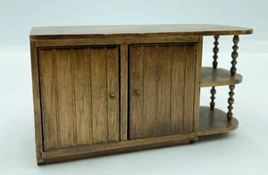 Vtg Oak Finish Kitchen Cabinet Island or End Unit 1:12 - Picture 1 of 6