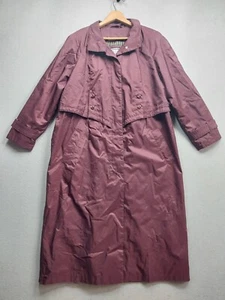 Cappotto vintage Fleet Street donna 12 bordeaux trench fodera rimovibile classico lungo - Foto 1 di 7