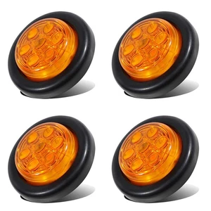 Luces LED ámbar redondas de 2 pulgadas 4 luces de señalización laterales para remolque de camión - Imagen 1 de 10