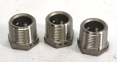 3/4" X 1/2" 150 Cast Threaded NPT Hex Bushing 304 Stainless Steel Lot of 3 - Image 1 of 4