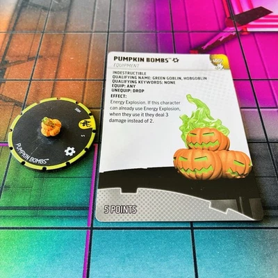 Heroclix Pumpkin Bombs Equipment | s005 | Spider-Man Beyond Amazing Green Goblin - Image 1 of 4