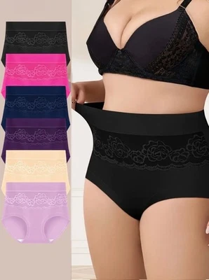 3er Set Unterhose Unterwäsche hohe Taille Slip Bauchweg Pants Spitzen (uh48) - Bild 1 von 2