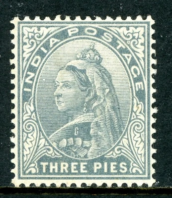 British India 1900 QV 3p серый Scott #55 как новый N399 - Изображение 1 из 4