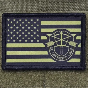 De Oppresso Liber Patch Moral Tactical Military Army USA Flag Hook & Loop 3x2 - Picture 1 of 8