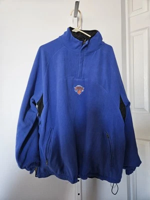 Vintage Knicks Pullover Sweater Blue Fleece Windbreaker Size Large - Image 1 of 4