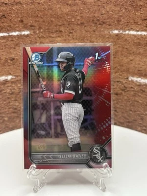 2022 Bowman Chrome Elijah Tatis 1st bowman chrome True Red Refractor/5 White Sox - Image 1 of 2