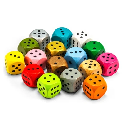 20 mm große Holz-Würfel mit Augen Augenwürfel Spielwürfel Set aus Holz (20mm) - Bild 1 von 2