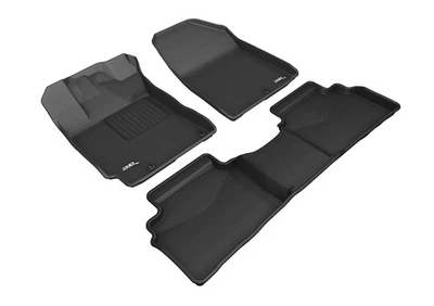 Floor Mats Custom Fit Liners Kagu Black 1st And 2nd Row for 2019-2024 Kia Forte Foto 1 de 4