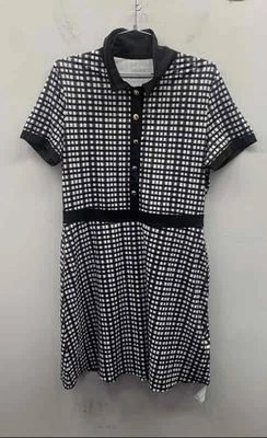 Vestido polo de golf Acegolfs para mujer nuevo con etiquetas negro blanco a cuadros UPF 50+ talla M Foto 1 de 4