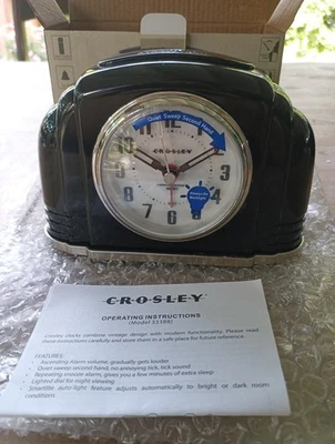 Crosley Vintage Bakelite Style Deco Alarm Clock Light & Snooze NOB Untested READ - Image 1 of 4