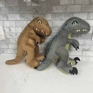 Lot Of 2 Jurassic World Park Dinosaur Plush Build-A-Bear  T-REX & Velociraptor - Picture 1 of 11