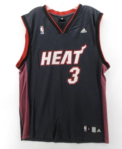 Dwyane Wade Miami Heat Jersey Men Large Black Adidas Basketball NBA Y2K Big 3 - Picture 1 of 12