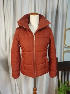 Witchery Quality Thick Orange Puffer Jacket With Hood Size 4 Xs - Picture 1 of 17