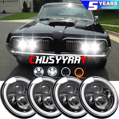 Faros LED redondos altos/bajos de 5,75" para Mercury Cougar 1967-76 Monterey Comet 4 piezas Foto 1 de 4