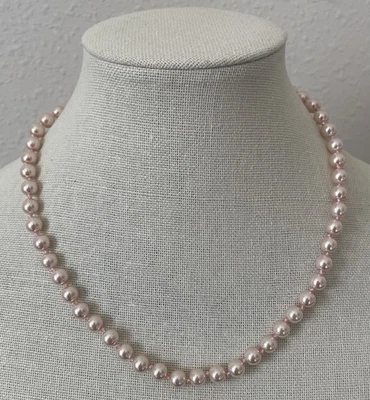 Gargantilla rosa imitación vidrio perlas tono plateado broche collar moda joyería Foto 1 de 4