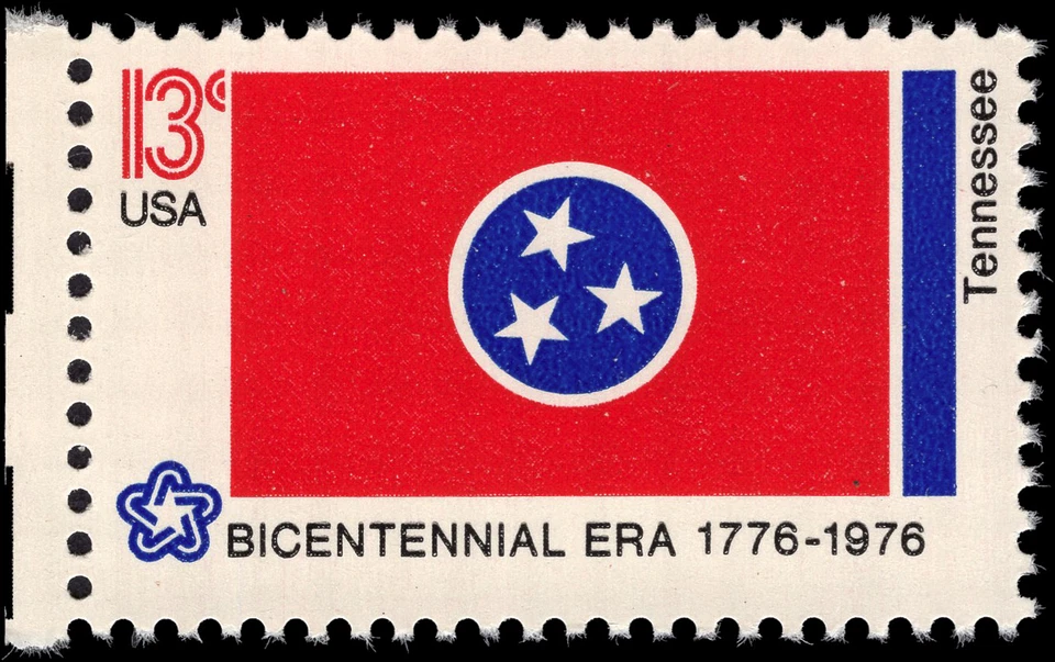 US Scott # 1648, Tennessee State Flag 1776-1976, 1976 13¢ Stamp, MNH - Image 1 of 1
