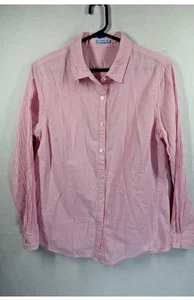 J McLaughlin Pink Long Sleeve Seersucker  Button Down Shirt Size Large Women - Picture 1 of 4