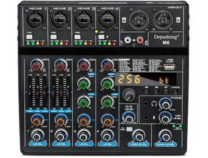 M6 DJ mixer Portable Bluetooth MP3 6 channel Sound Mixing Console 256 sounds - Picture 1 of 9