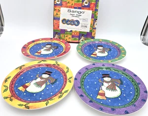 Juego de 4 platos de ensalada de Navidad Sango The Sweet Shoppe Sue Zipkin muñeco de nieve 3041 - Imagen 1 de 15