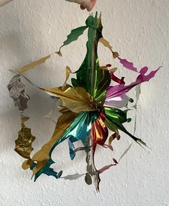 Colgante Vintage Lámina Estrella Dorada Decoración Navidad Multicolor Años 70 80? - Imagen 1 de 8