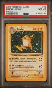 2000 Pokemon Base Set 2 Raichu PSA 8 Holo - Picture 1 of 2