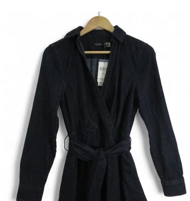 Lauren Ralph Lauren NEW Size 4 Wrap Dark Denim Dress - image 1 of 4