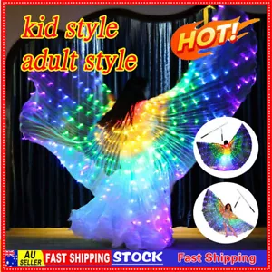 LED Butterfly Wings Kids Girl/Boy Dress Fairy Pixie Light Up Costume Party JQ - Picture 1 of 11