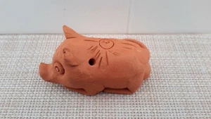 Handmade Whistle Terra Cotta Pig Figurine 2.75" Length  Clay   Whistle WORKS EUC - Picture 1 of 7