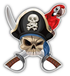 Adesivo decalcomania paraurti auto Jolly Roger Pirate - "TG." - Foto 1 di 1