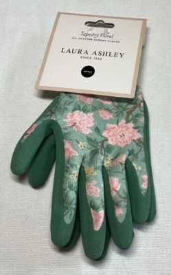 Laura Ashley All Weather Gloves Garden TAPESTRY FLORAL SIZE SMALL NIP - Image 1 of 2