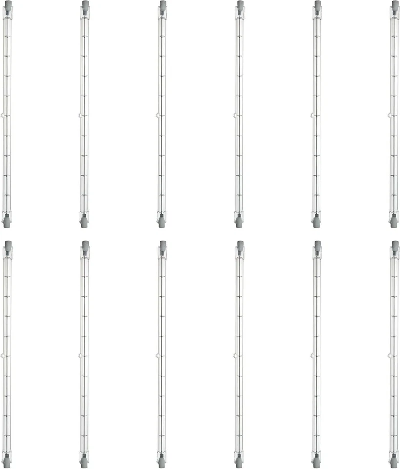 12Pack Mini Tube Double-Ended T3 Tube, R7s Clear Glass, 3200K, 1000W, 18000LM - Image 1 of 2