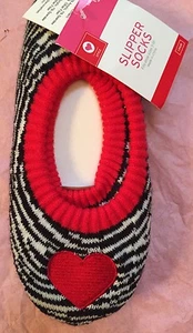Girls Cozy Slipper Socks sz 3-10 NWT Christmas Black White Zebra Red Valentine's - Picture 1 of 4