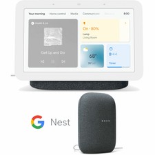 Google Nest Hub Smart Display, Charcoal (2nd Gen) with Nest Speaker Bundle