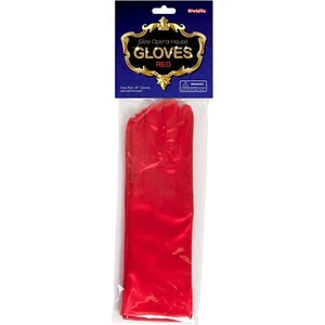 Kangaroo Long Red Satin Gloves – One Size Elbow Length 1920s Long Gloves  - Picture 1 of 3