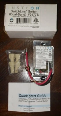 INSTEON 2477S on/off Switch Linc White remote control (NIB) 17amps (SCE 29aa7) - Image 1 of 4