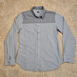 Camicia Paul Smith con bottoni uomo taglia L slim skinny fit grigia a righe bicolore - Foto 1 di 15