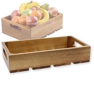 Tablecraft Serving & Display Crate Acacia 12.75 x 7 x 2.75,Trays - Picture 1 of 2