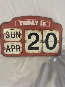 Flip Desk Calendar Old Style Day Month Date Wall or Stand Large 16 1/2” X 10 3/4 - Picture 1 of 8