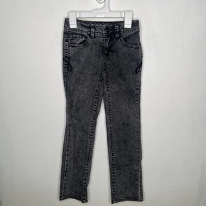 Vintage Limited Too Jeans Girls Size 8 Black Straight Leg Denim Acid Wash - Picture 1 of 4