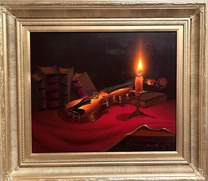 Alois M Hennersdorf (German,1927-?) Oil on canvas painting, Still Life, COA - Picture 1 of 12