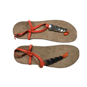 Sandalias para mujer Vionic Miami 11 doradas con correa naranja cómoda chanclas A8 - Imagen 1 de 7