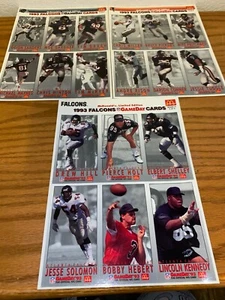 McDonalds 1993 Gameday Football Cards 3 Uncut Sheet NFL Fleer Atlanta Falcons  - Picture 1 of 2