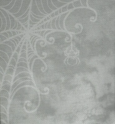 Fabric Flair Spider Lace Web Grey + Silver Sparkles 14ct Cross Stitch 50x45cm - Image 1 of 2