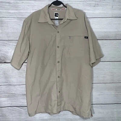 Camisa Northface Para Hombres Tecnología Tekware Manga Corta Bolsillo Cremallera Ropa de Trabajo Beige L Foto 1 de 4