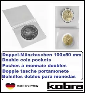 1000 Doppelmünztaschen Kobra FT2H Doppel-Münztäschchen bis 46mm - Picture 1 of 5