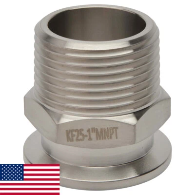 KF-25 NW-25 1.0" NPT (MALE) Adapter Vacuum Fitting SS304 LoCo SCIENCE