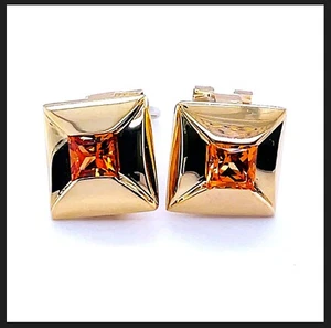 11,50g 18K 750 Gelbgold Ohrringe Mandarin Granat Earrings Earstuds Woman Stecker - Bild 1 von 23