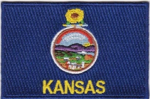 50 Pcs Kansas USA State Flag Embroidered Patches 3"x2" iron-on - Picture 1 of 1