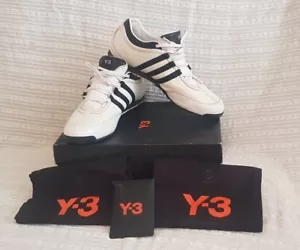 ADIDAS Y3 BOXING TRAINERS WHITE/BLACK , LEATHER ,MENS UK 11 RARE - Picture 1 of 17